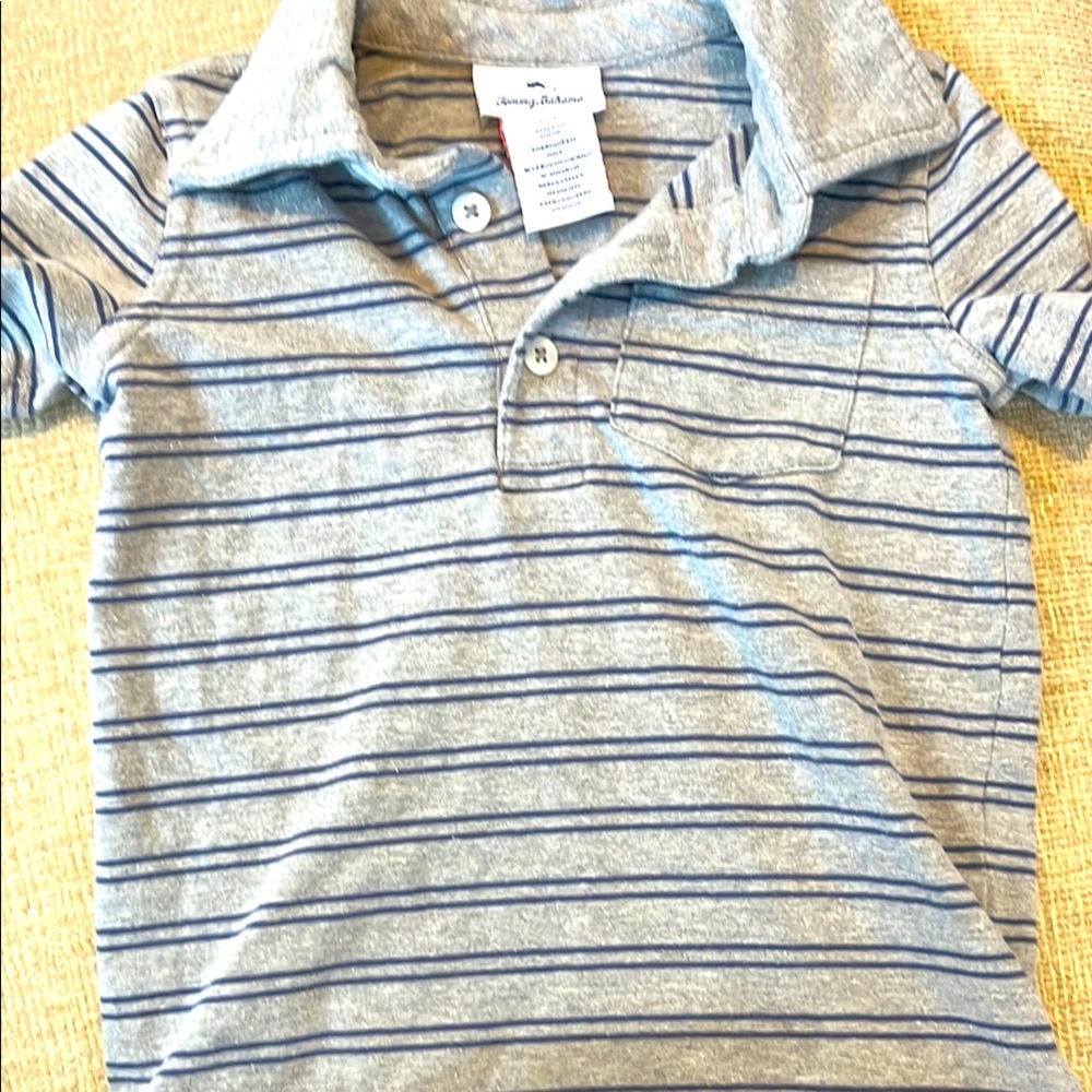 Tommy Bahama Toddler 3T Gray Striped Polo Shirt